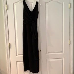 Black sleeveless prom dress with slit in the side